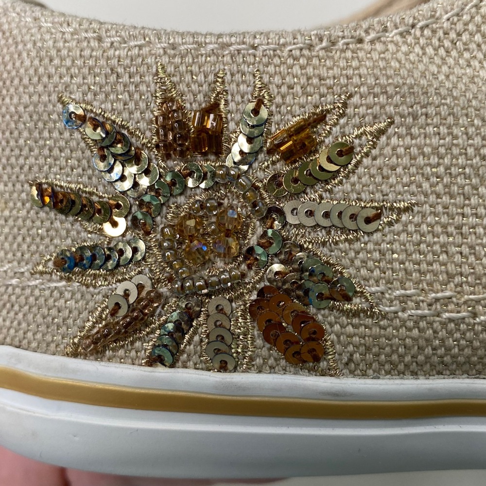 COACH Kennedi Slip On Sneakers Women's Gold Sequin Embellished Shoes 6B‎ - Picture 10 of 11